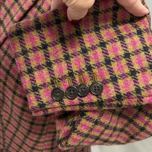 J. Crew Parke Plaid English Moon Houndstooth Wool Blazer
